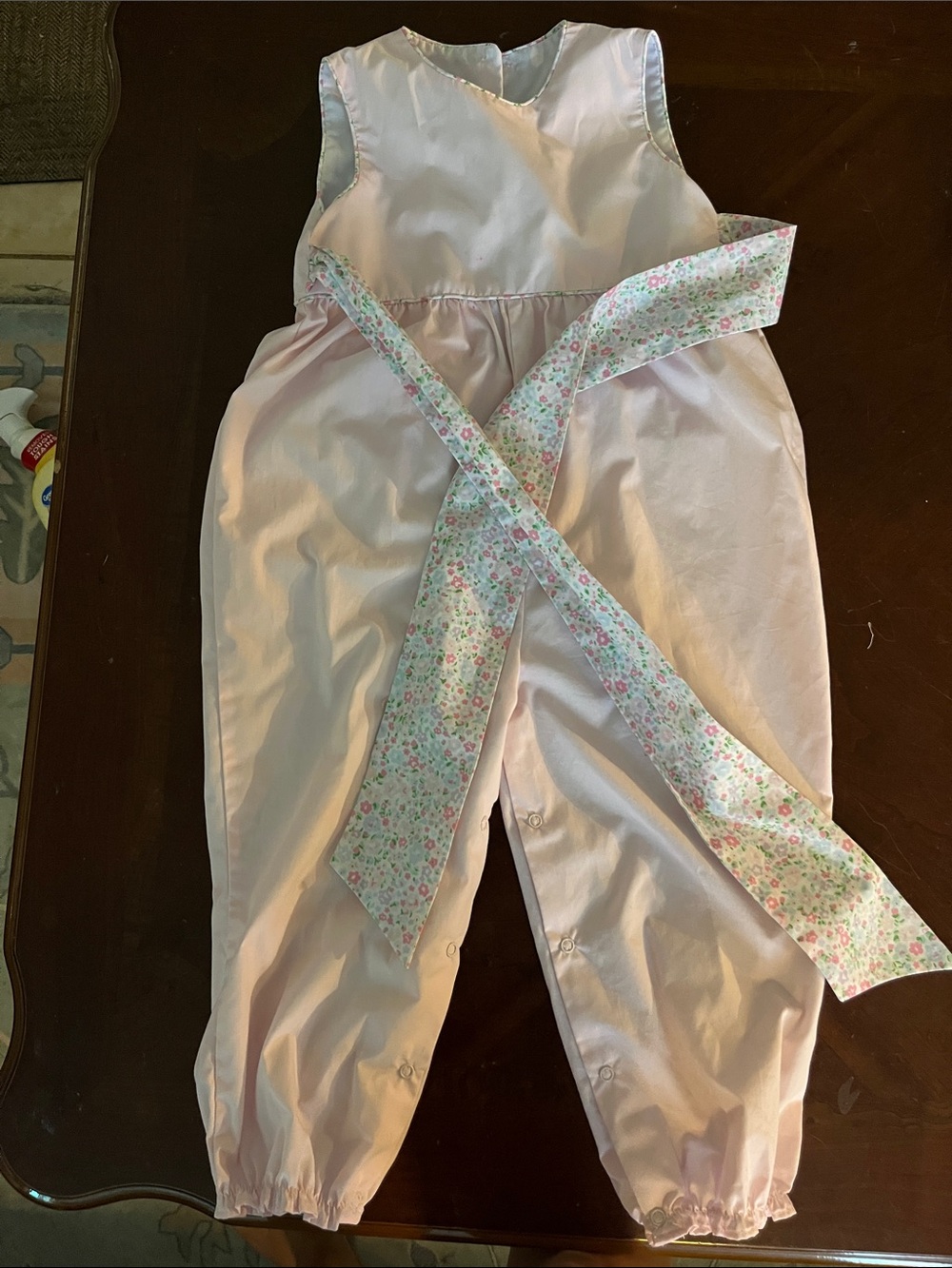 The Beaufort Bonnet Company Light Pink Floral Sash One-Piece
